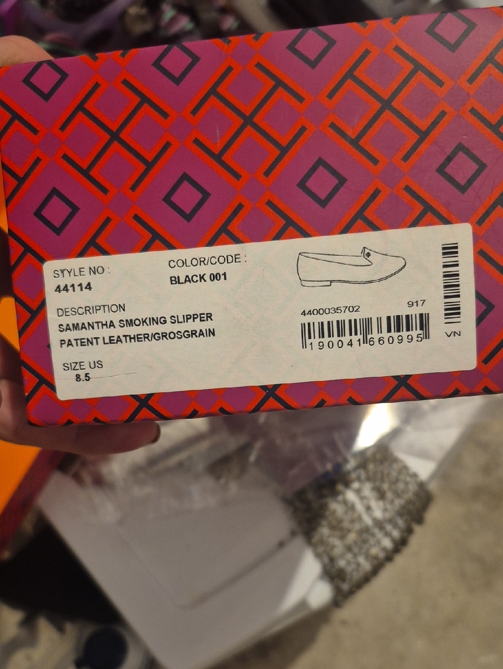 Samantha Smoking Slipper - Black Patent Leather
